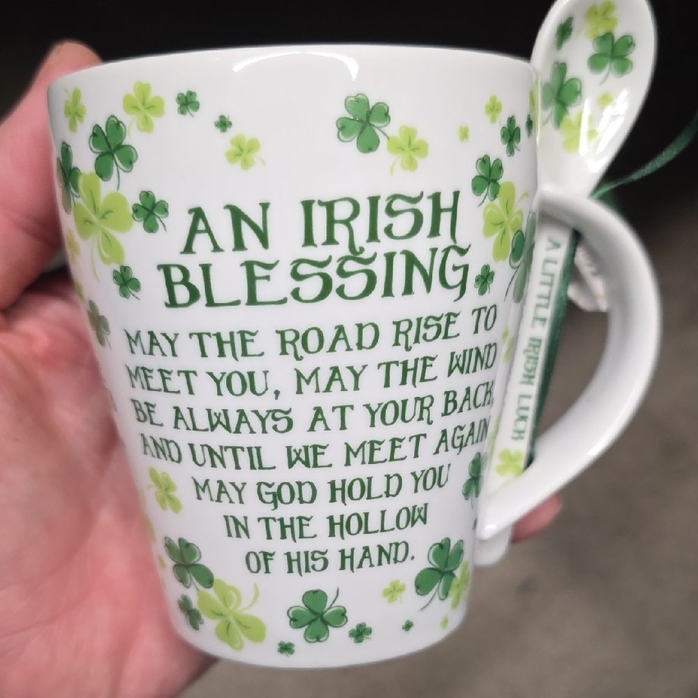 AN IRISH BLESSING MUG W/SPOON!!